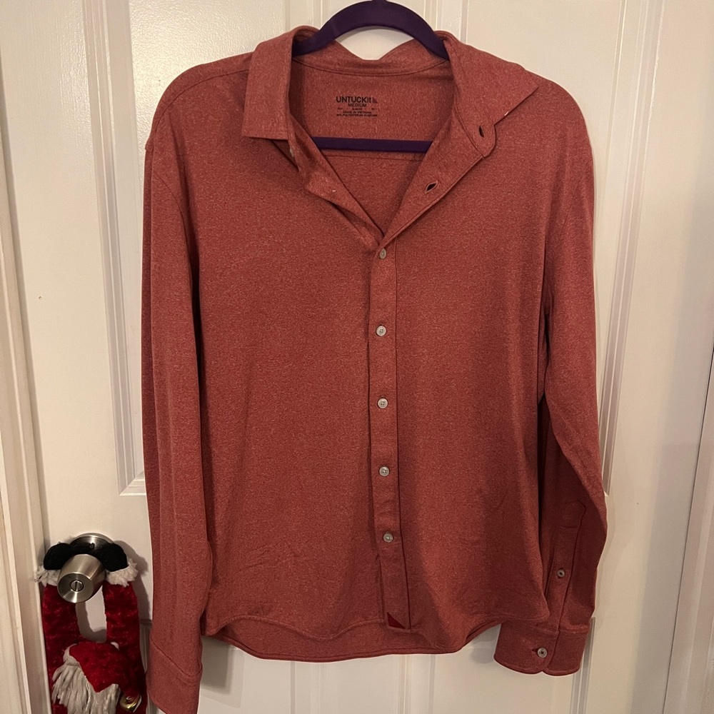 Untuckit long sleeve medium polo - performance fabric